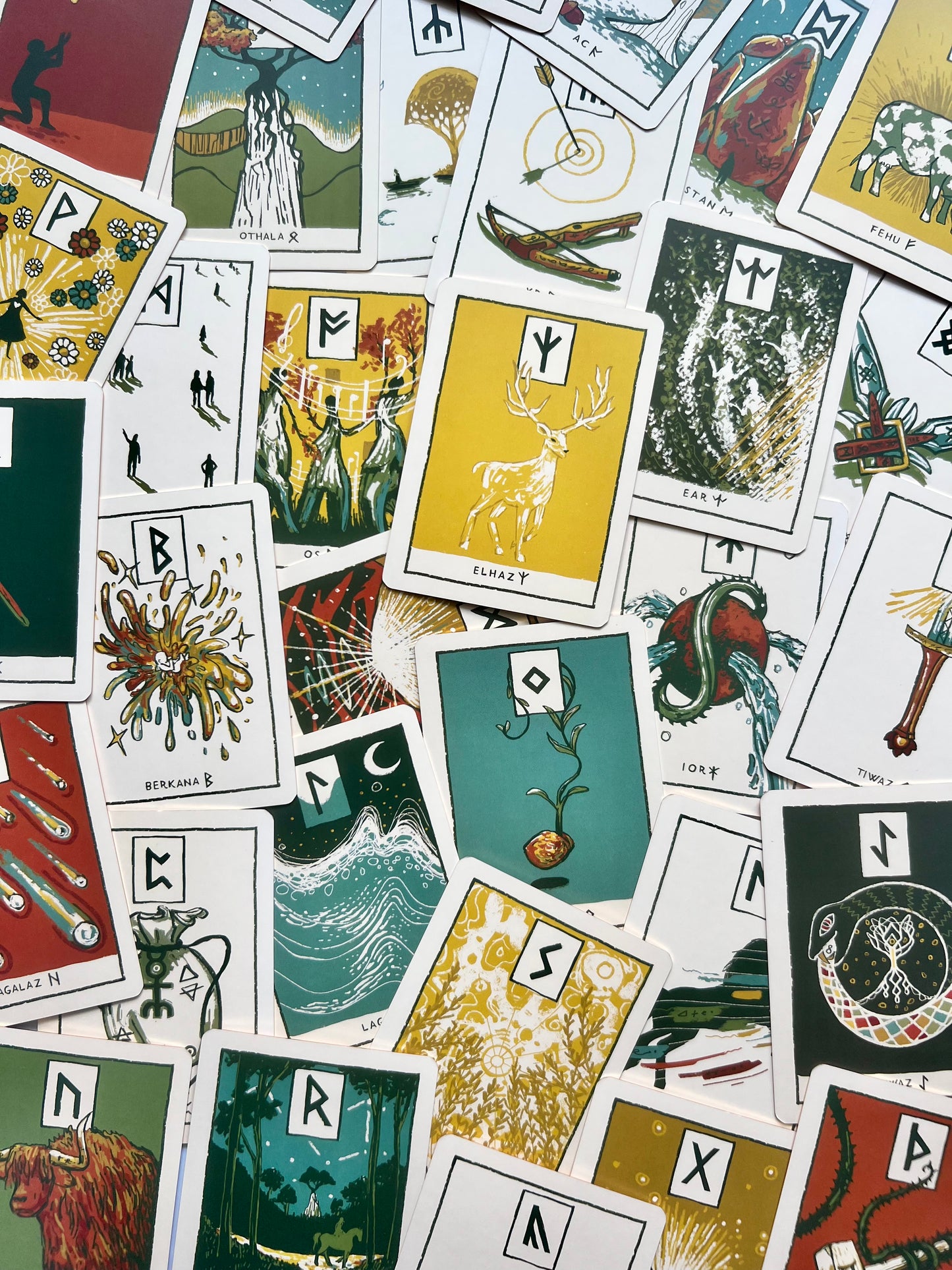 Green Glyphs Runes Deck Indie Decks