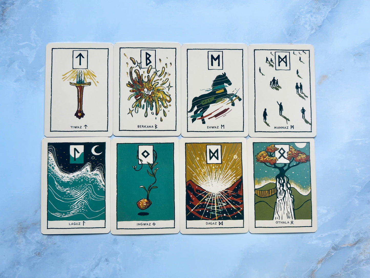 Green Glyphs Runes Deck Indie Decks