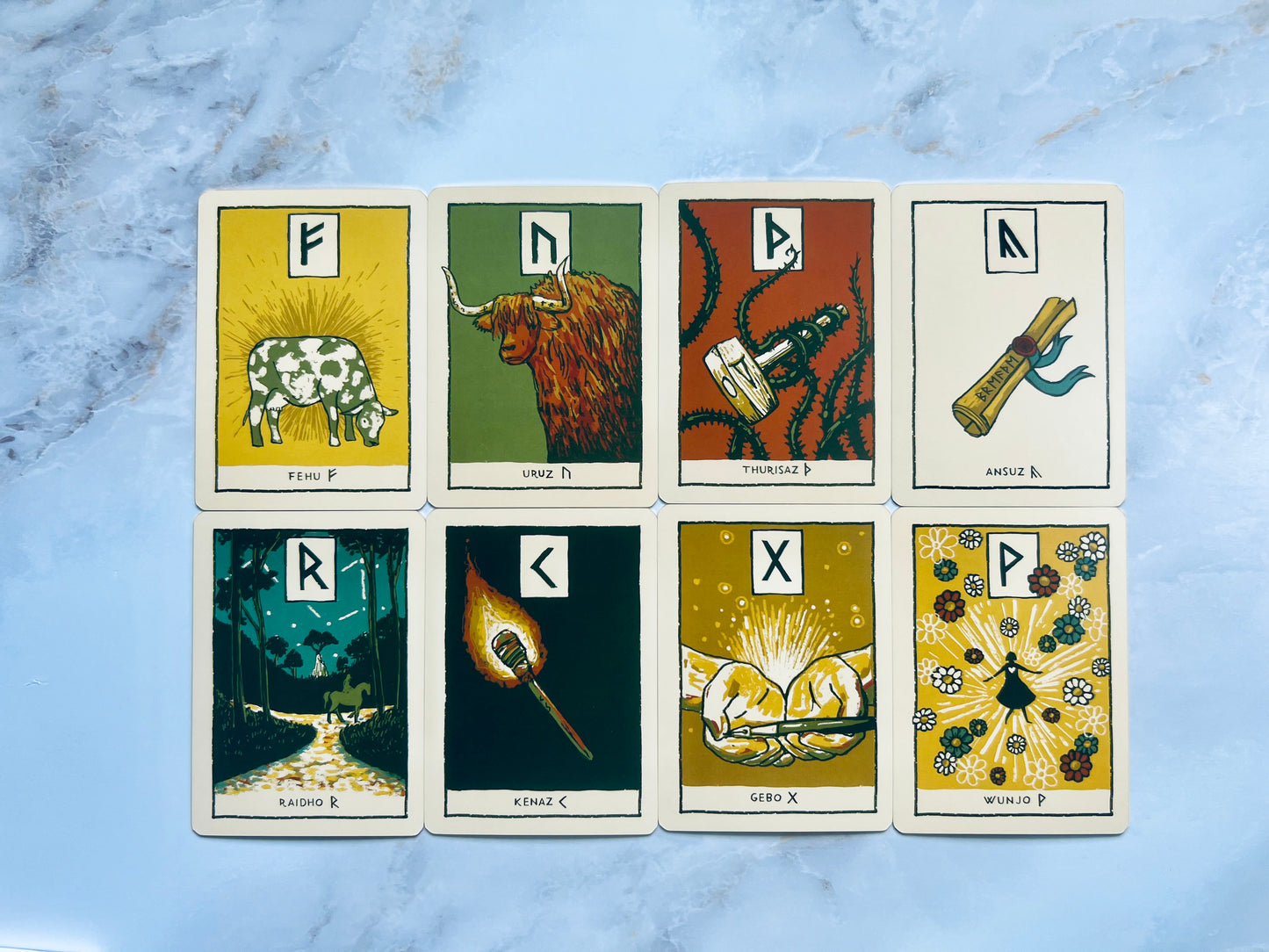 Green Glyphs Runes Deck Indie Decks