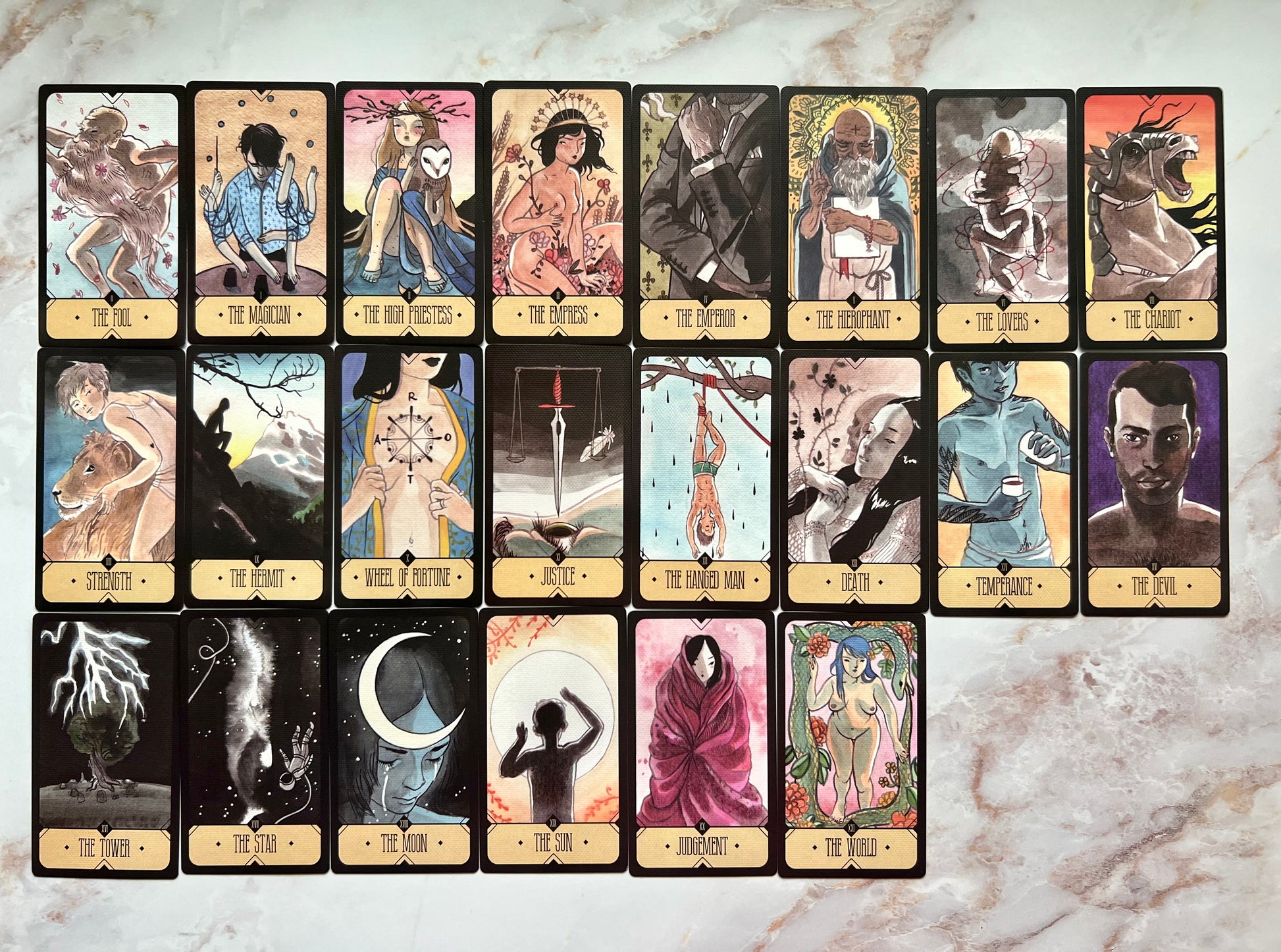 Sasuraibito Tarot Card Deck Tiny Traveller Mini Tarot Deck Indie Tarot Deck