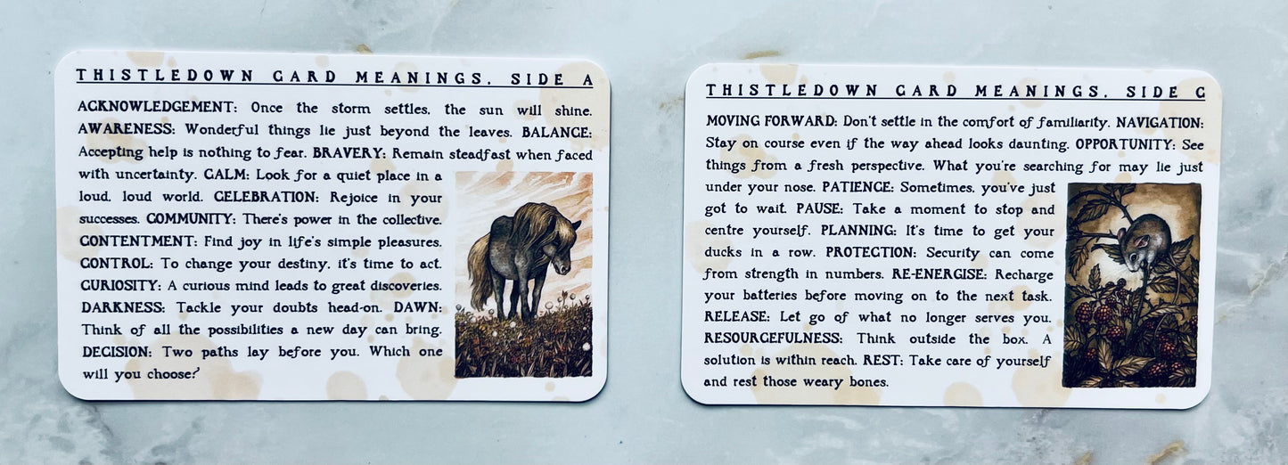 Thistledown Oracle Deck Indie Oracle Deck Indie Decks Indie Oracle Decks Indie Tarot Deck New Indie Deck New Oracle Decks Thistle Down Oracle
