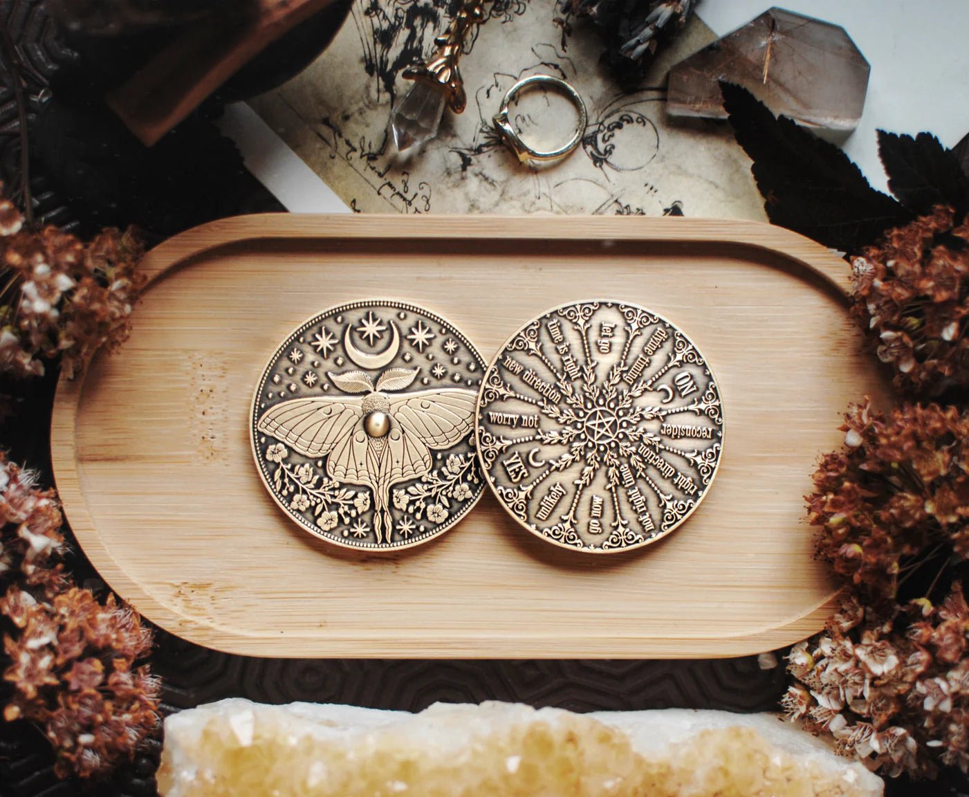 Witch's Wheel Spinning Oracle Divination Coin - A Riffle In Time