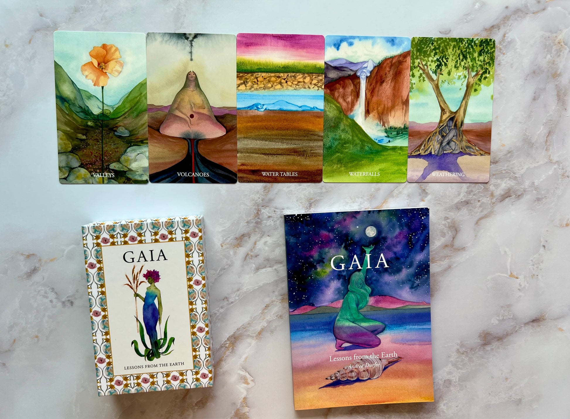 Gaia Lessons from the Earth Oracle Deck Gaia Oracle Deck Gaia Oracle Cards Watercolor Art Oracle Cards Indie Oracle Deck Indie Oracle Cards Indie Decks Indie Deck