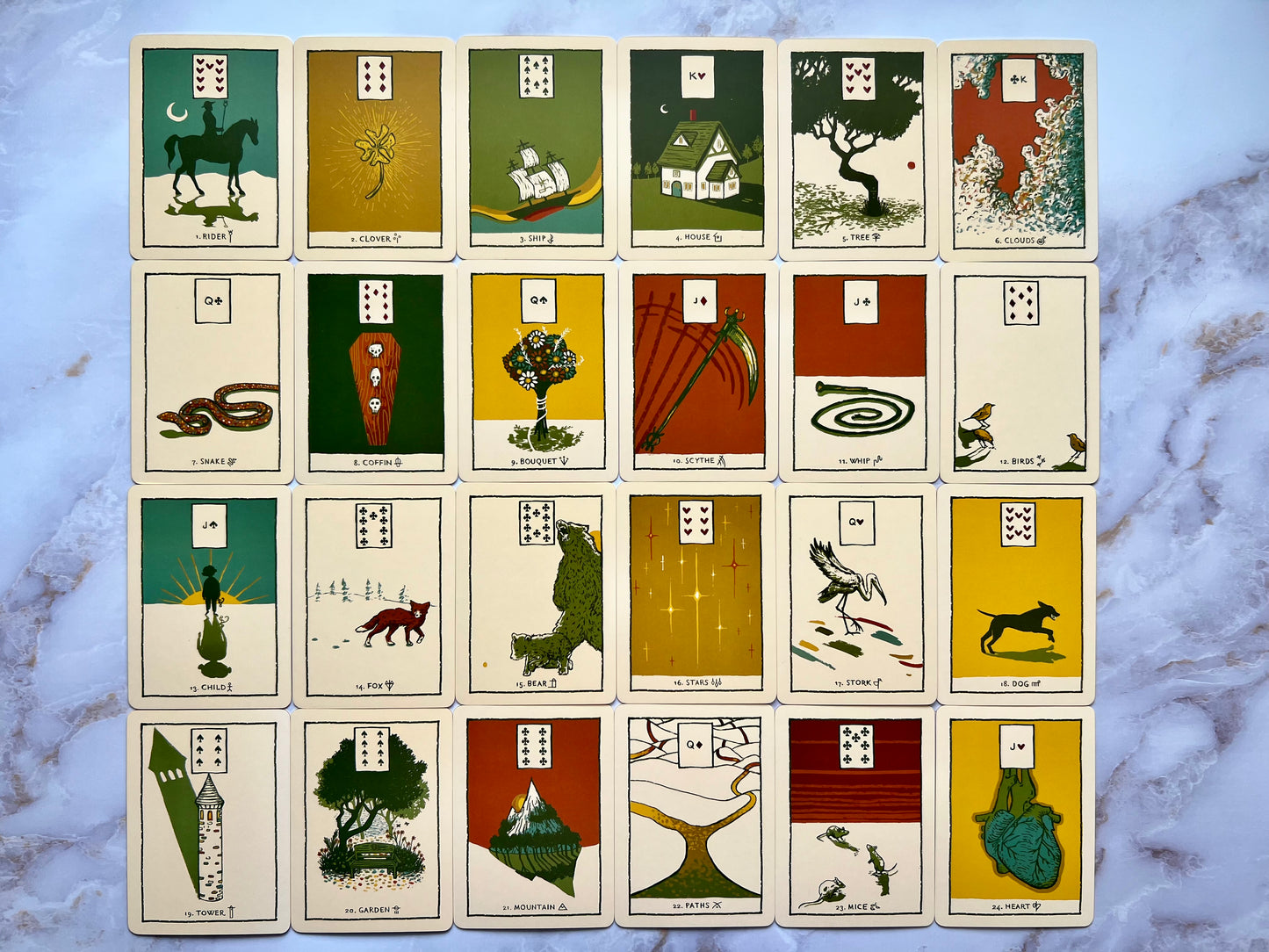 Green Glyph Lenormand Deck Prisma Vision Oracle Decks Lenormand Deck Indie Decks Indie Deck Indie Oracle Decks