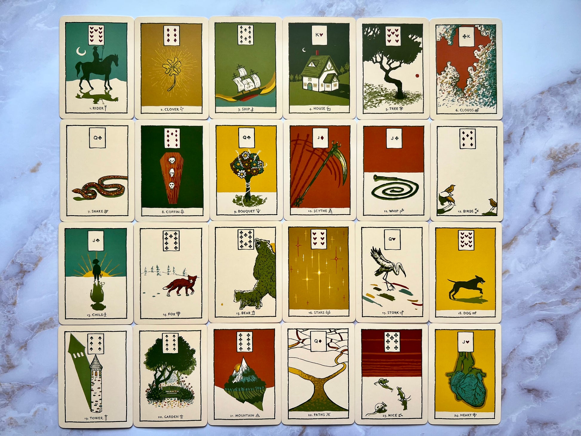 Green Glyph Lenormand Deck Prisma Vision Oracle Decks Lenormand Deck Indie Decks Indie Deck Indie Oracle Decks