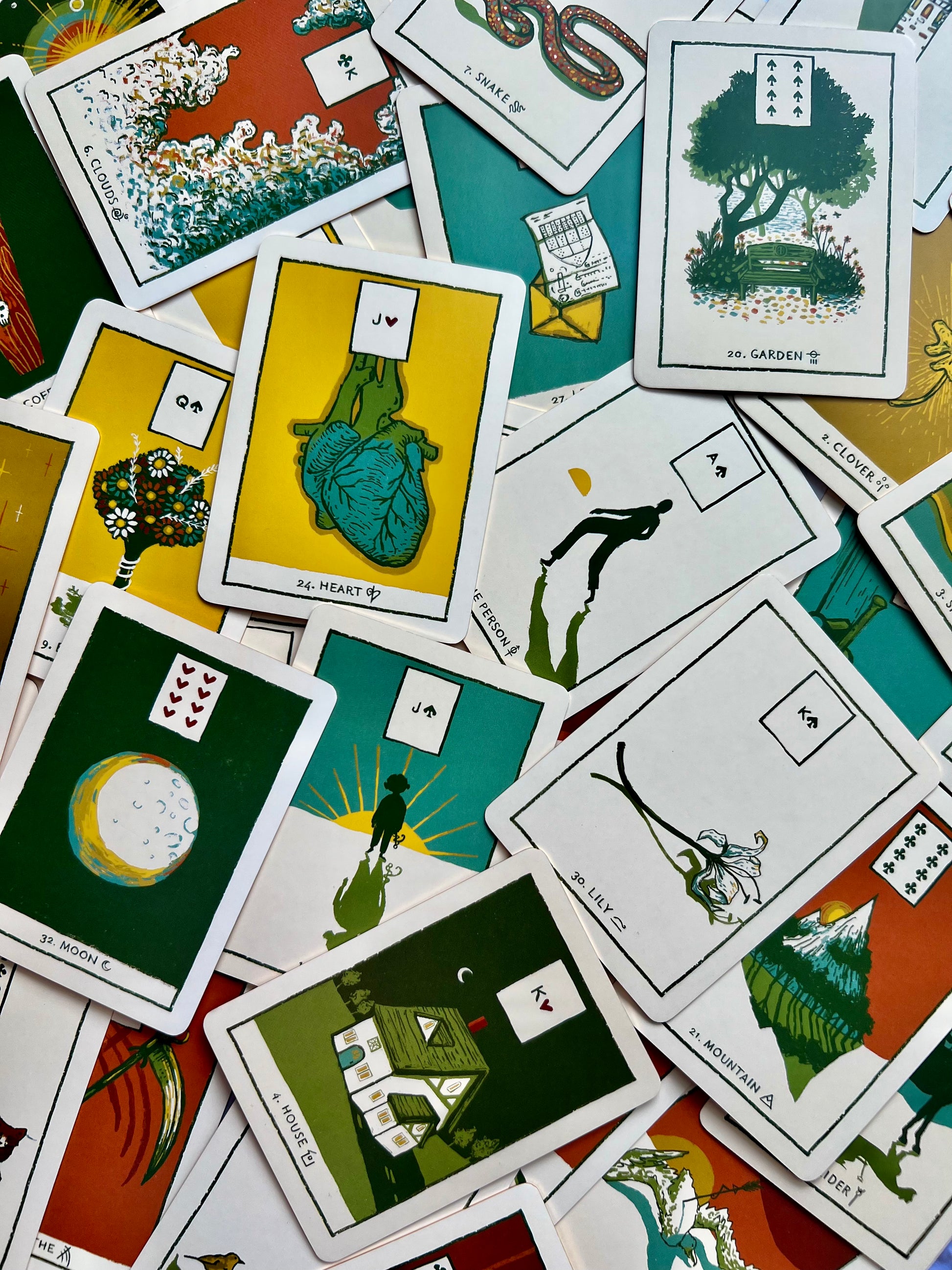 Green Glyph Lenormand Deck Prisma Vision Oracle Decks Lenormand Deck Indie Decks Indie Deck Indie Oracle Decks