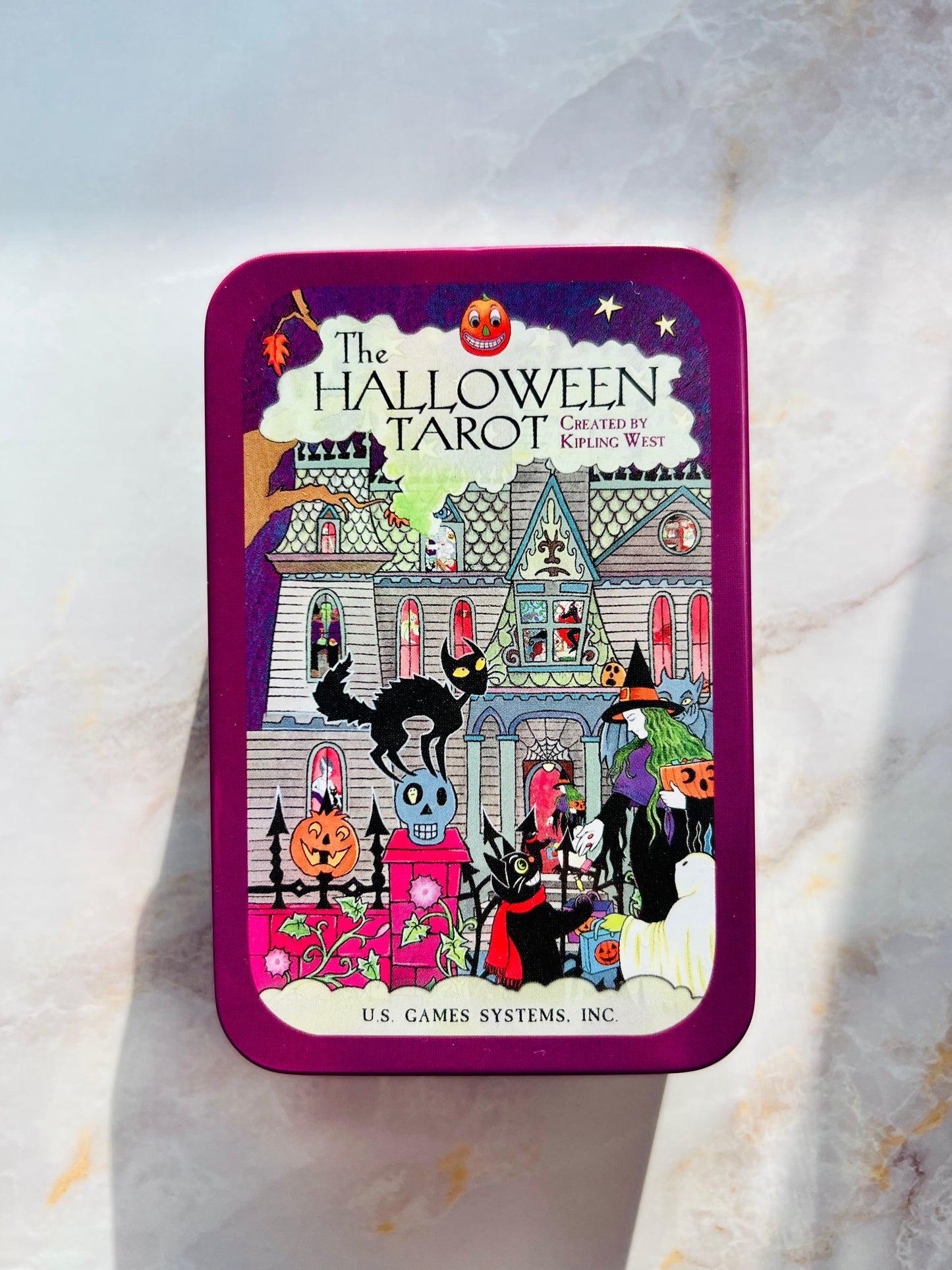 Halloween Tarot Deck in a Tin Mini Tarot Deck for Halloween