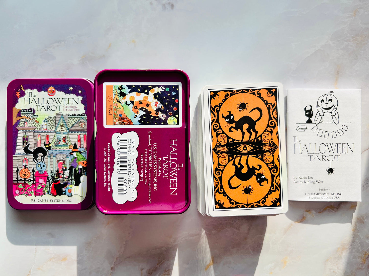 Halloween Tarot Deck in a Tin Mini Tarot Deck for Halloween