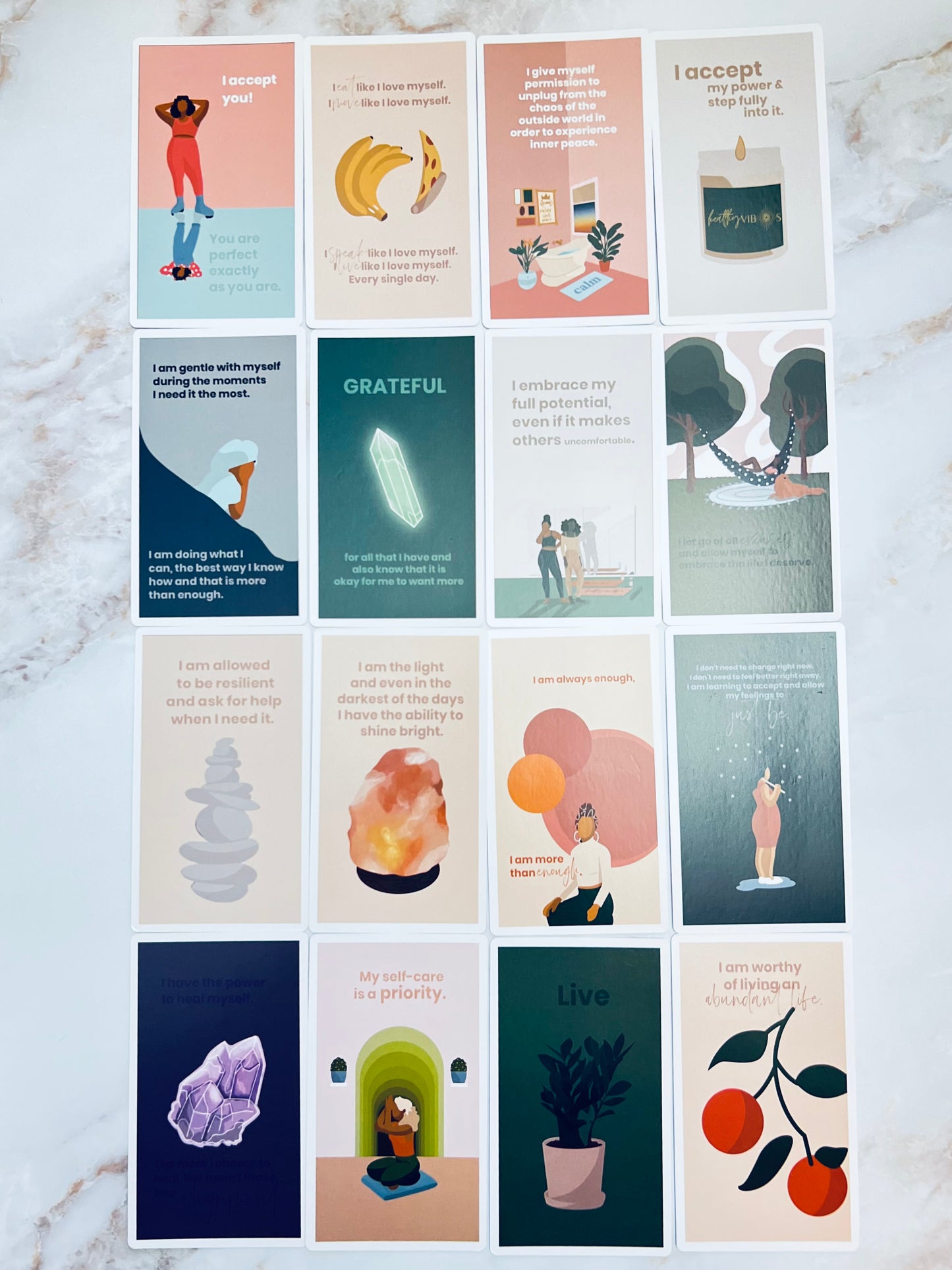 Healthy Vibes Self Love and Healing Affirmation Deck