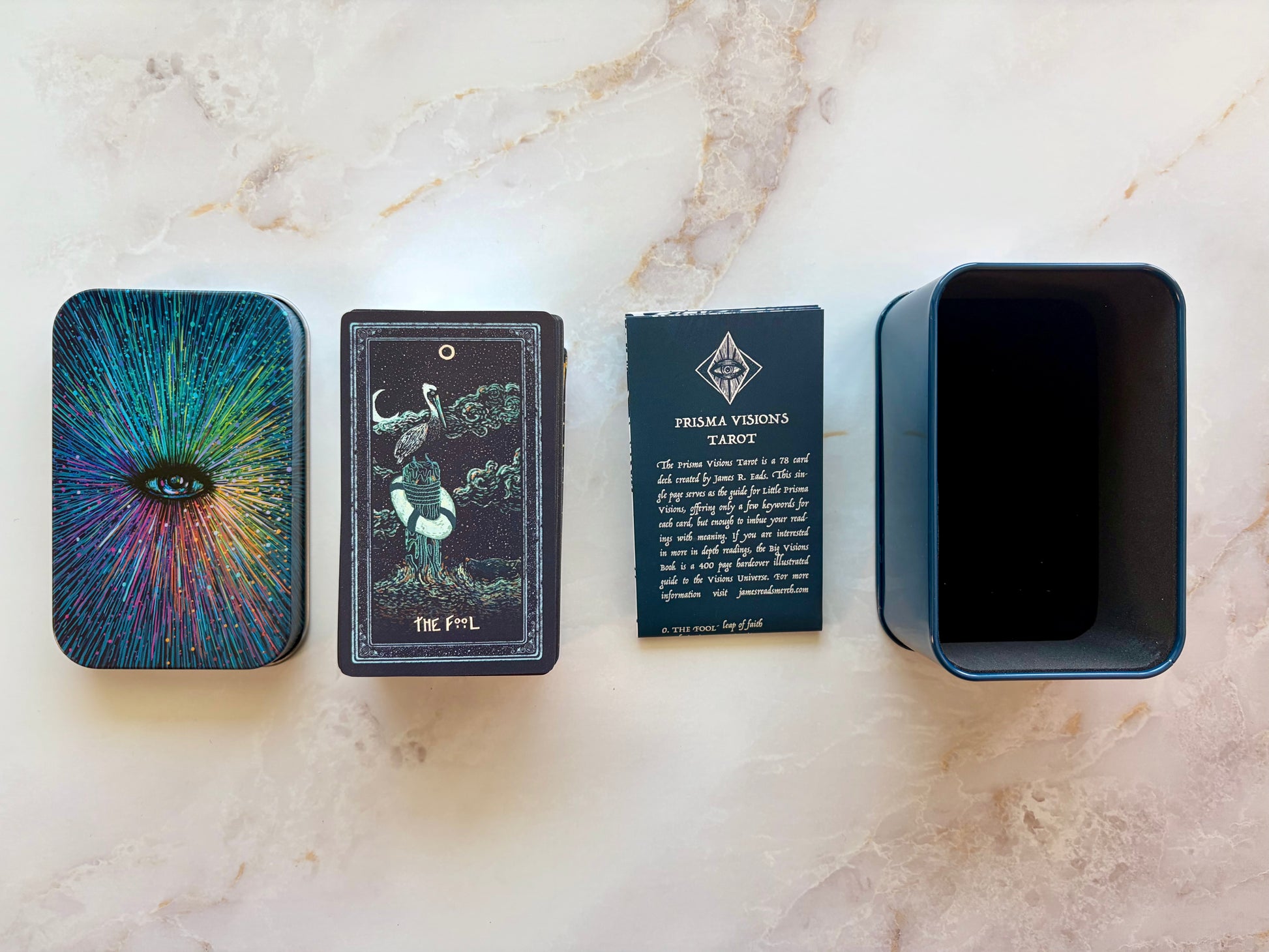 Mini Prisma Visions Tarot Deck in a Tin