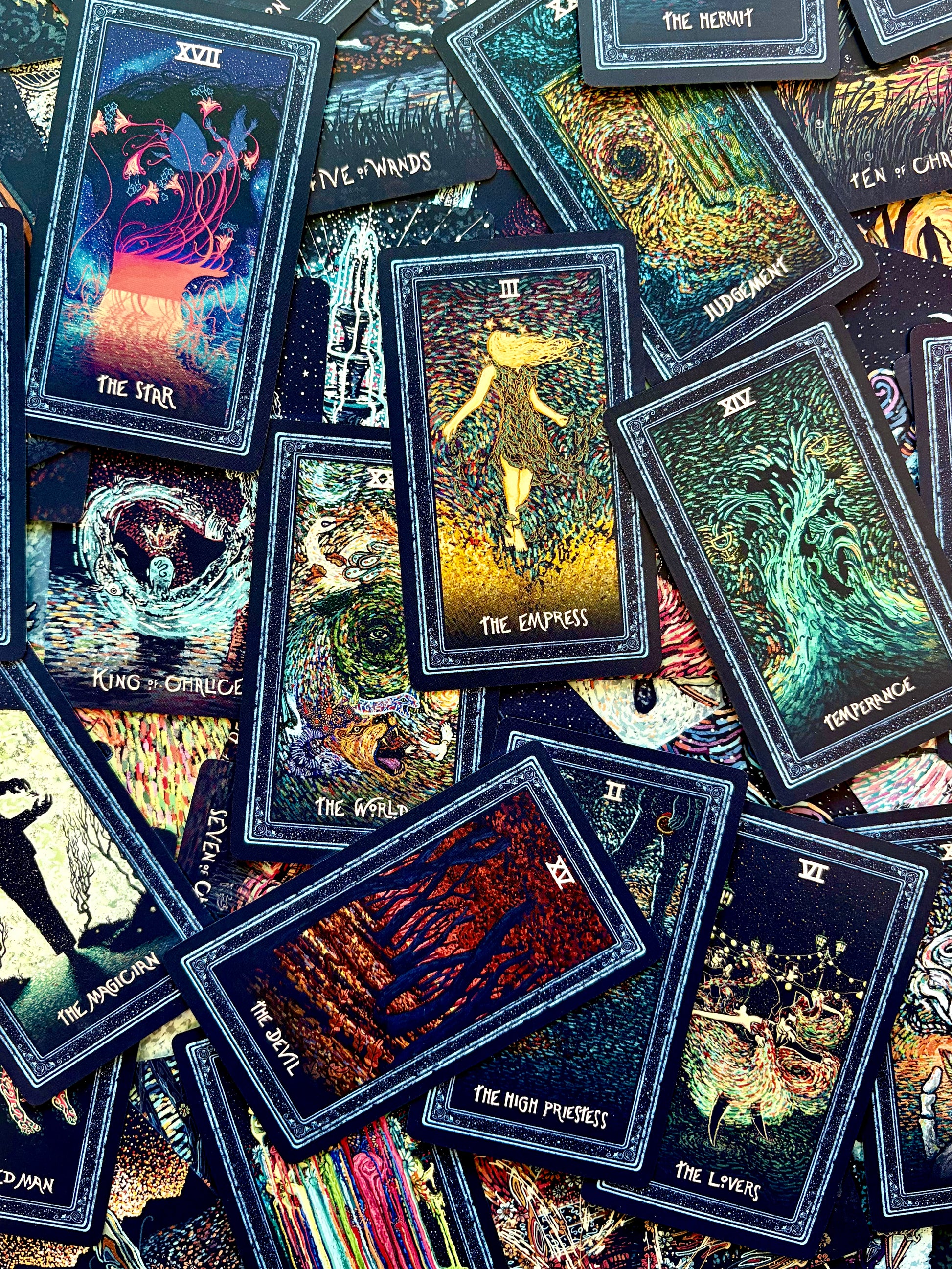 Mini Prisma Visions Tarot Deck in a Tin