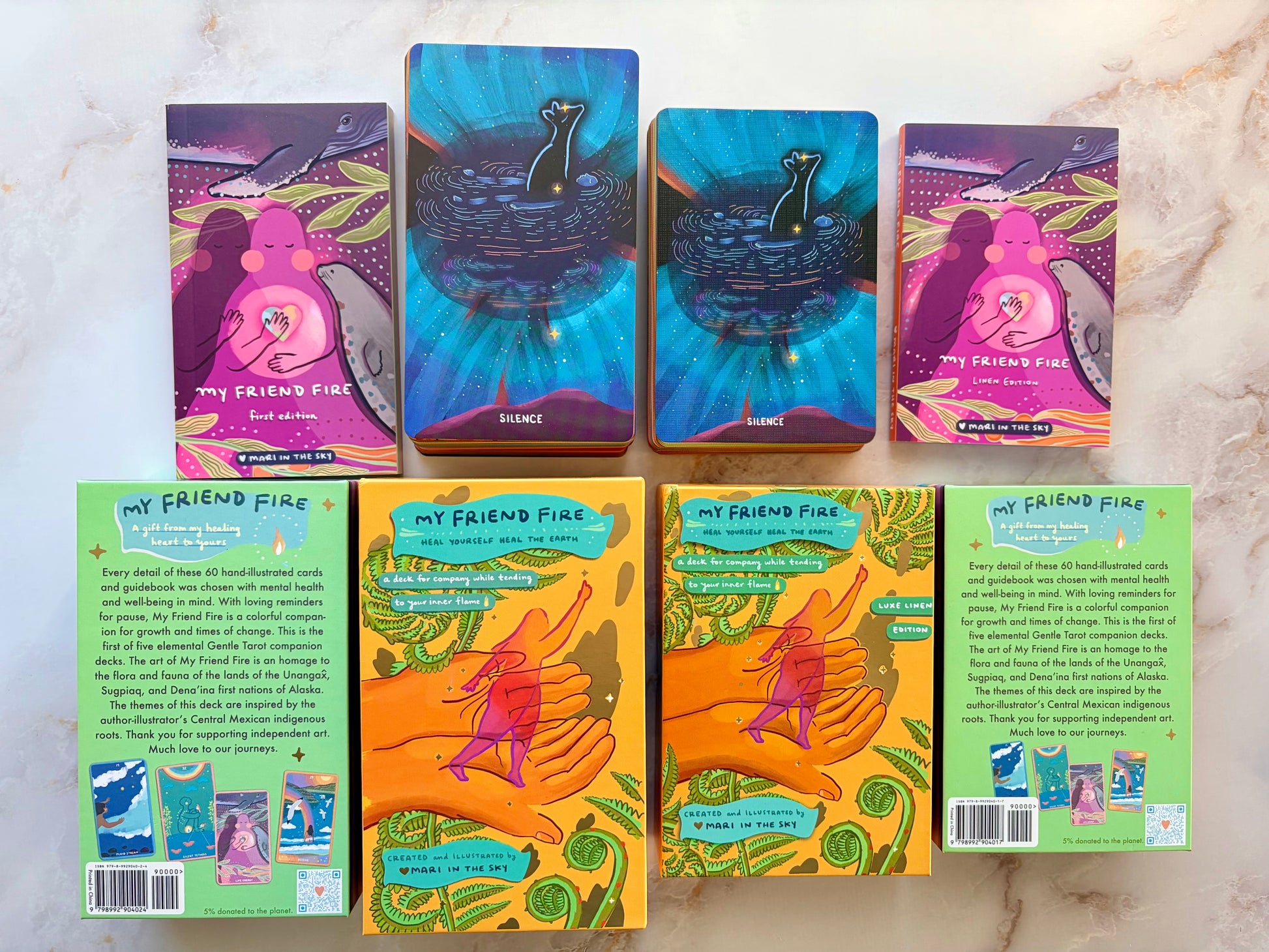 My Friend Fire Oracle Deck First Edition vs Linen Edition