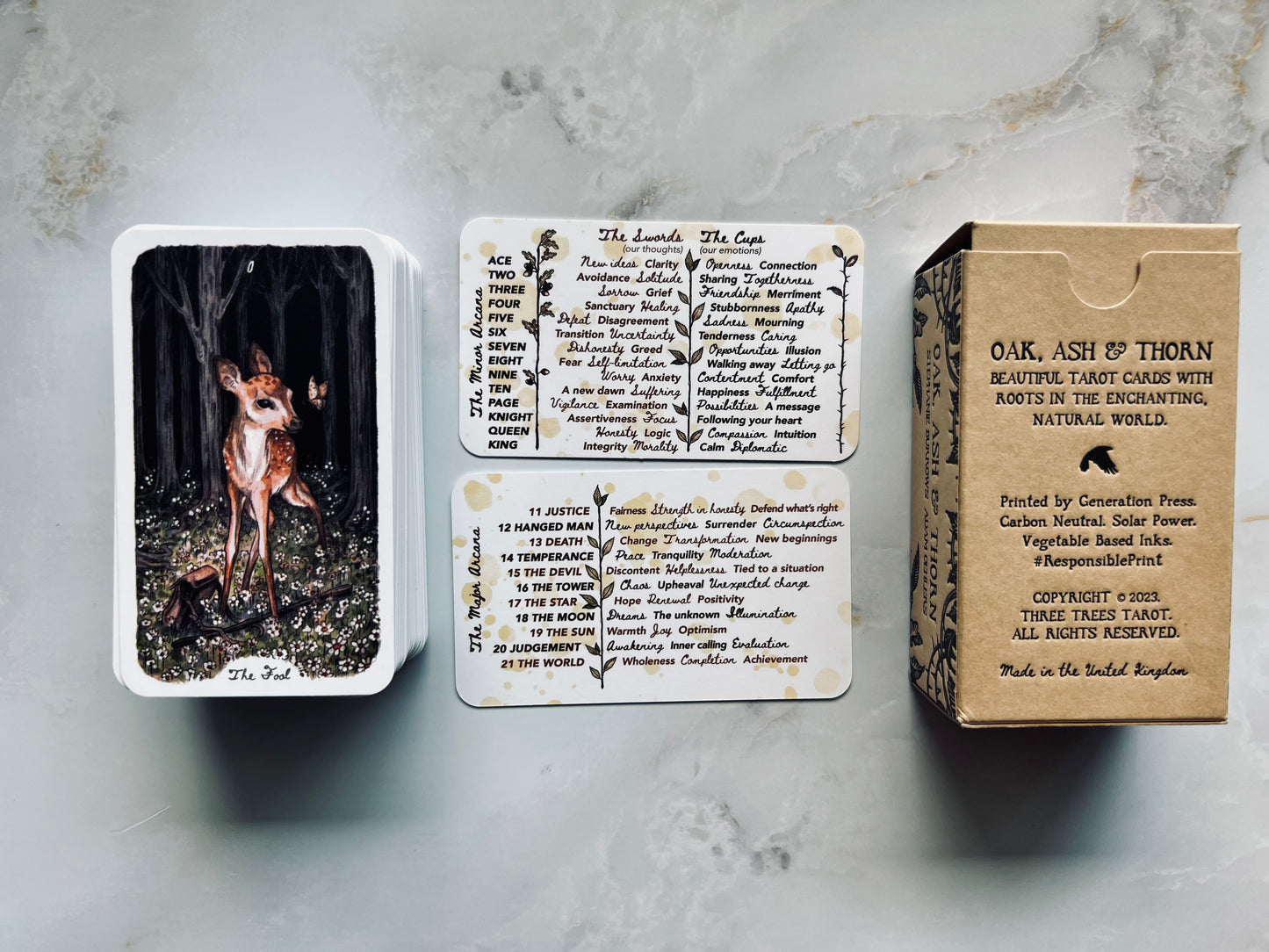 Oak Ash & Thorns Tarot Animal Tarot Deck Indie Deck