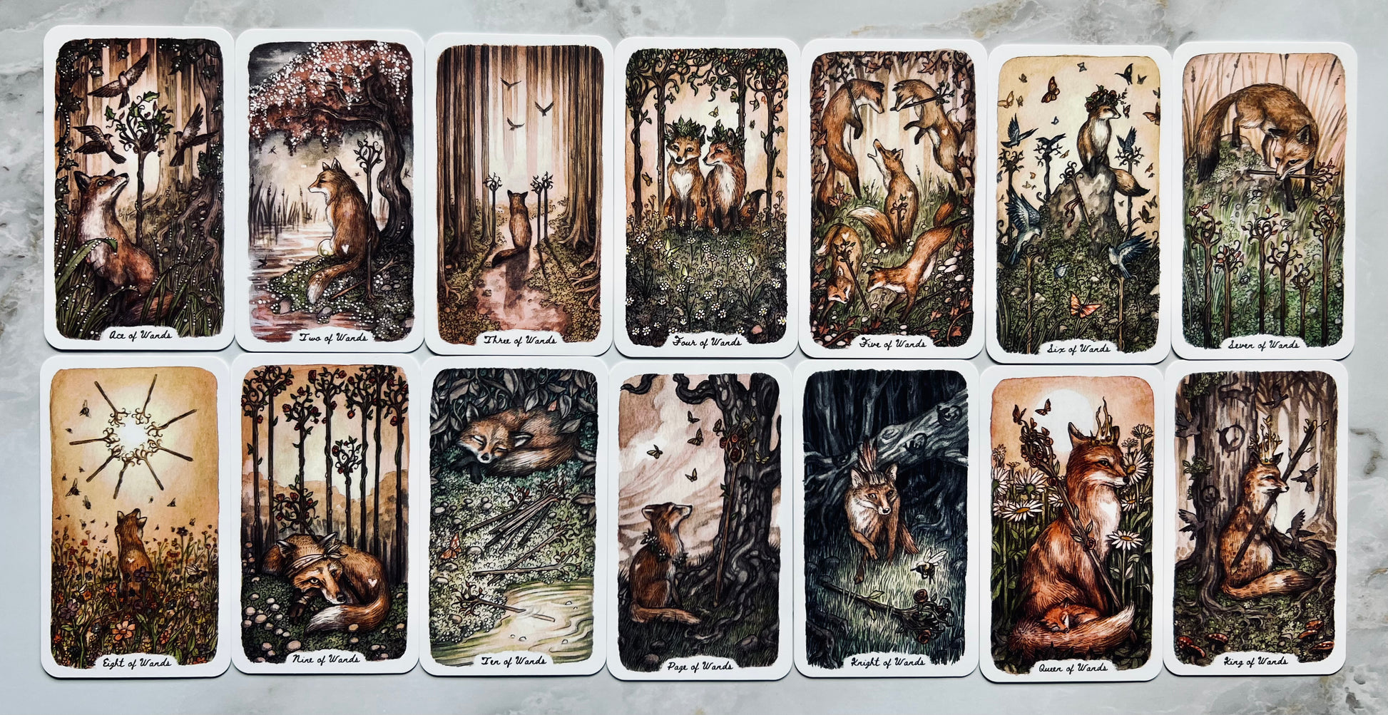 Oak Ash & Thorns Tarot Animal Tarot Deck Indie Deck