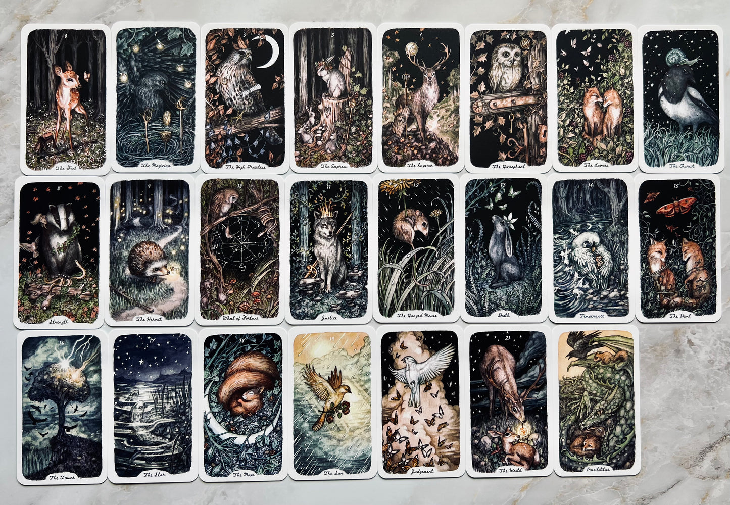 Oak Ash & Thorns Tarot Animal Tarot Deck Indie Deck