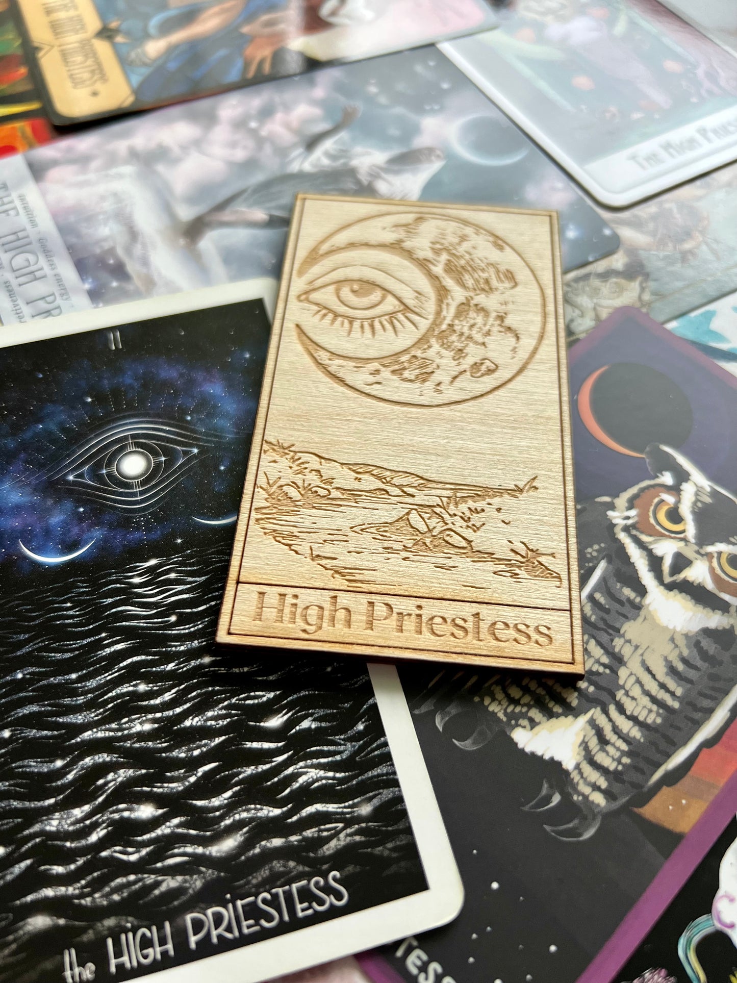 Tarot Deck Card Magnets Wooden Tarot Card Magnets The Moon Tarot Card The Sun Tarot Card High Priestess Tarot Card Death Tarot Card Decks