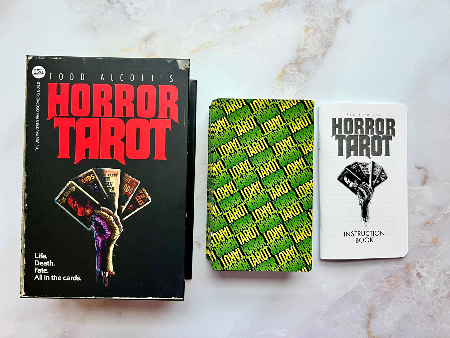 The Horror Tarot Unemployed Philosophers Guild Todd Alcott Horror Movie Tarot Deck Indie Tarot Deck Indie Tarot Decks New Indie Decks New Tarot Decks